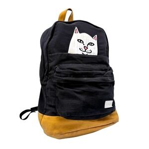 RIPNDIP Lord Nermal Velcro Hands Backpack Black Tan Laptop School Skate Bag